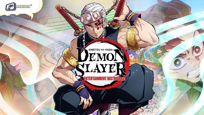 Daki reveals her true demon form, absorbing the power from the scattered obi strips, making her even stronger